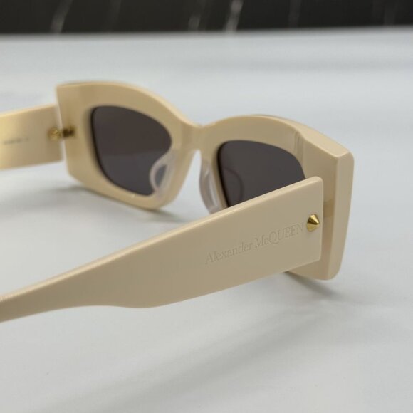 NEW AM0426S 005 ALEXANDER MCQUEEN IVORY WOMAN SUNGLASSES - Picture 8 of 12